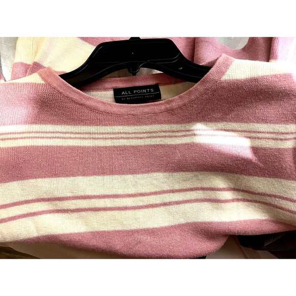 ALL POINTS By Reference Point PINK STRIPED SWEATER SIZE XL - Picture 3 of 5